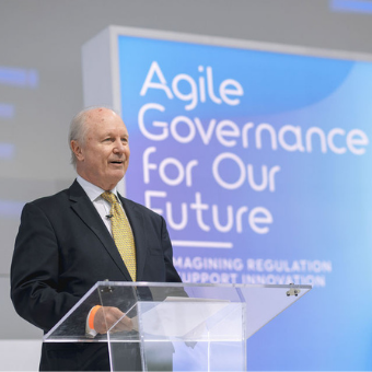 Rick Johnston at podium