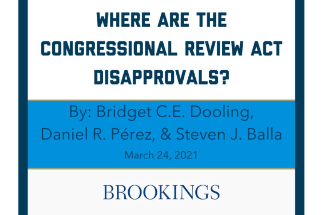 Where are the Congressional Review Act Disapprovals cover