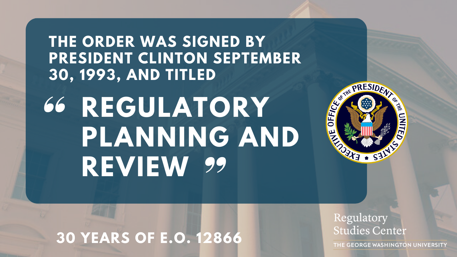 Slide 2: 30 Years of EO 12866 Slide 2: 30 Years of EO 12866
