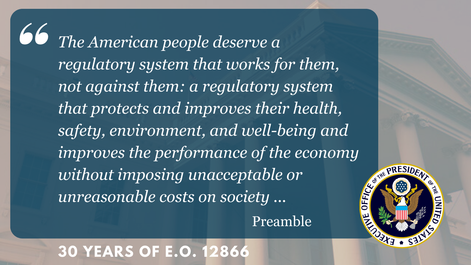 Slide 4: 30 Years of EO 12866 Slide 4: 30 Years of EO 12866