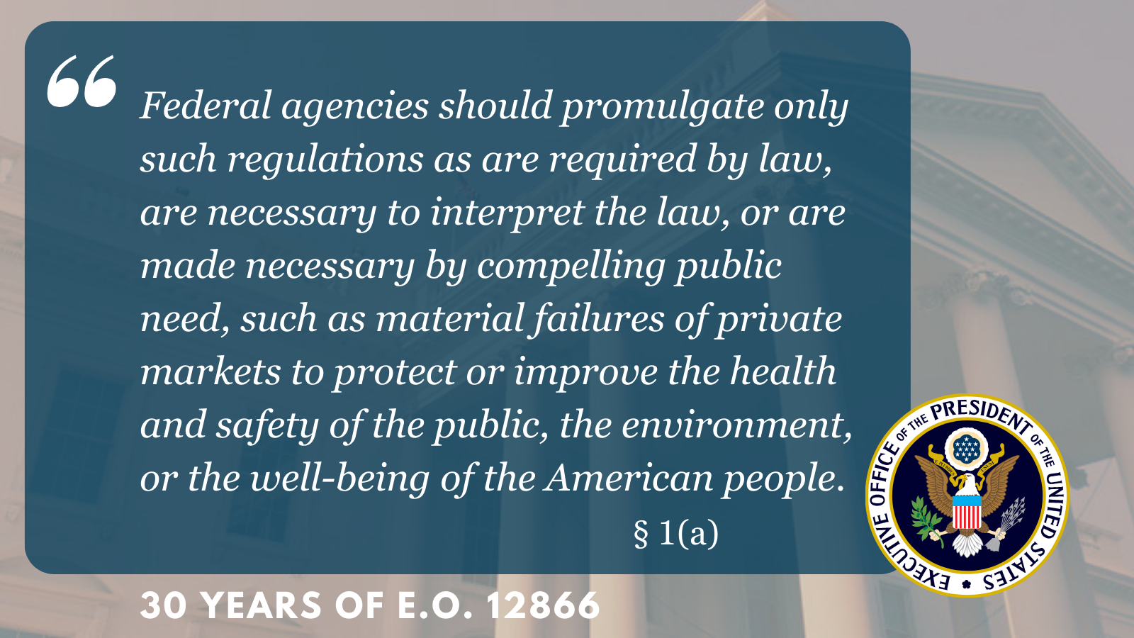Slide 5: 30 Years of EO 12866 Slide 5: 30 Years of EO 12866