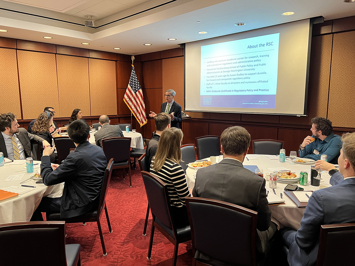 Roger Nober presents a seminar on regulatory policy for Congressional staff, March 2025