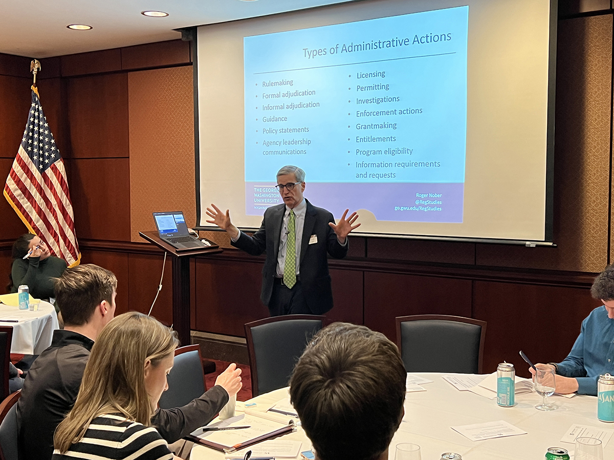 Roger Nober presents a seminar on regulatory policy for Congressional staff, March 2025
