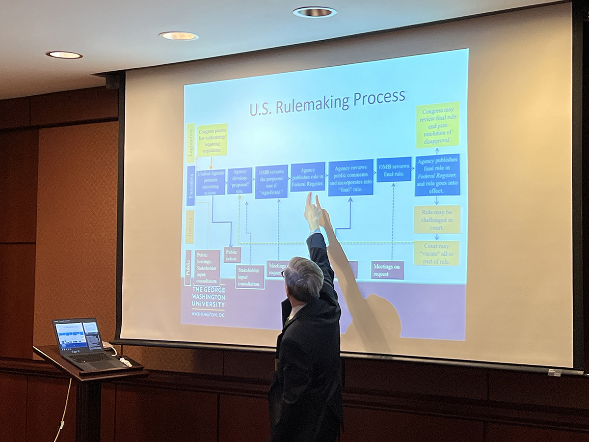 Roger Nober presents a seminar on regulatory policy for Congressional staff, March 2025
