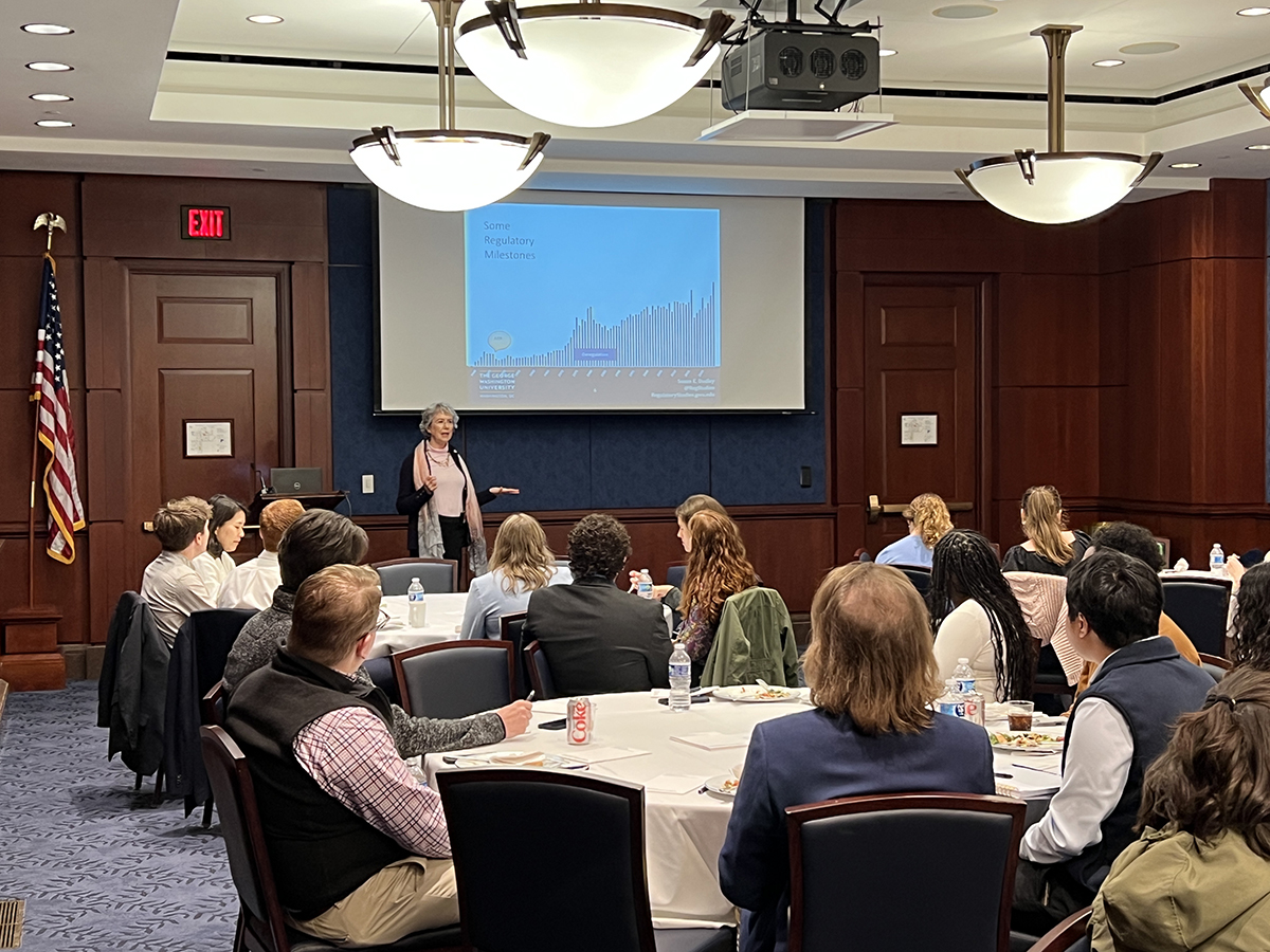 Susan Dudley presents a seminar on regulatory policy on Capitol Hill