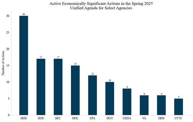Figure 3: Active Economically Significant Actions in the Spring 2025 Unified Agenda for Select Agencies