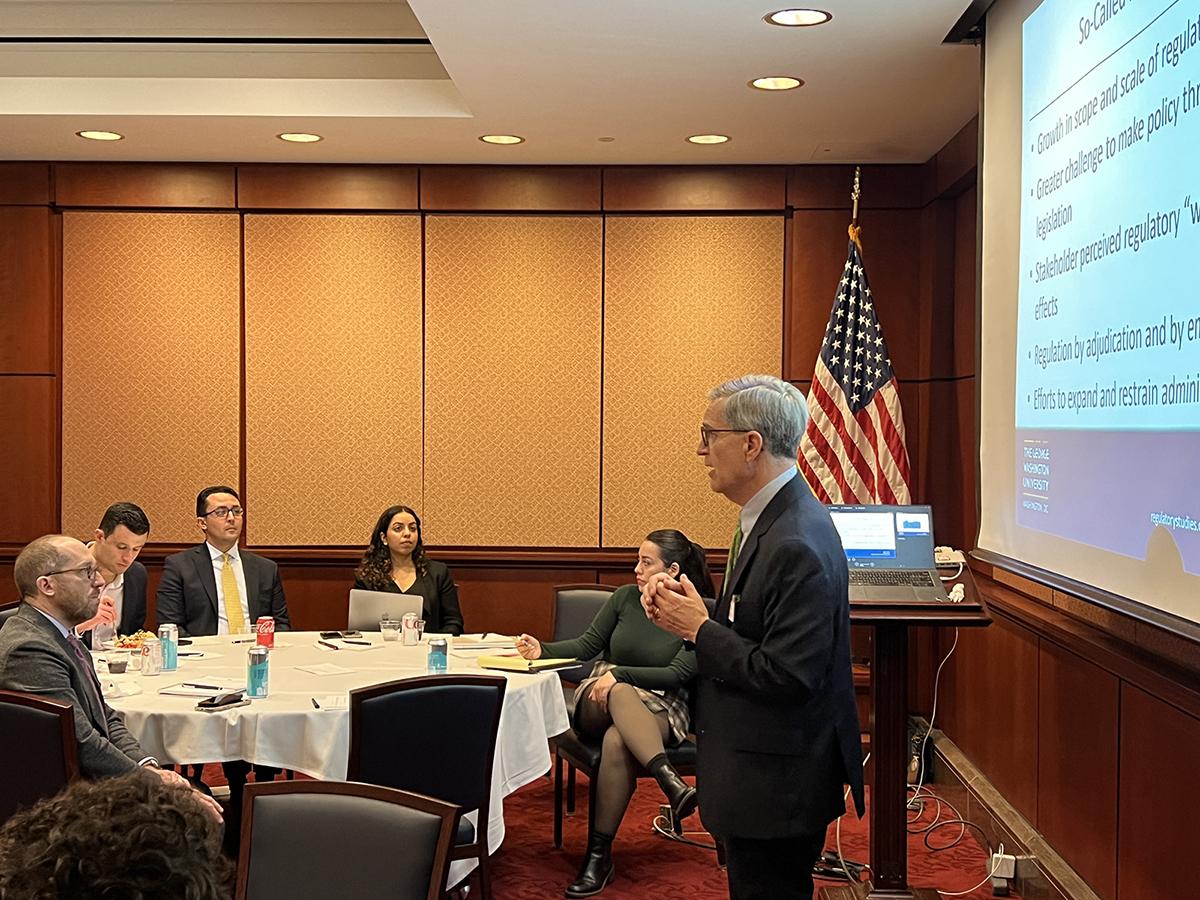 Roger Nober presents a seminar on regulatory policy for Congressional staff, March 2025